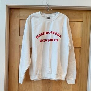 Northeastern University Gildan White Crewneck Sweatshirt